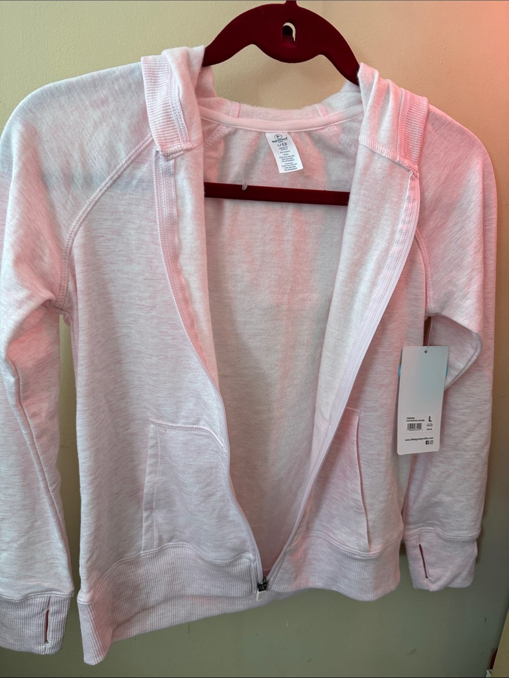 Light Pink Women's Zip Hoodie - Brand Unspecified